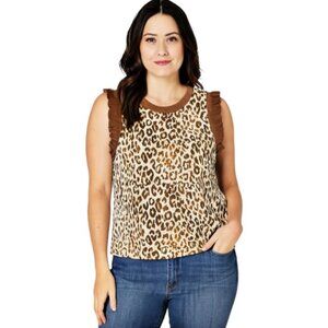 Current Air Anthropologie Small  Leopard Sleeveless Tank